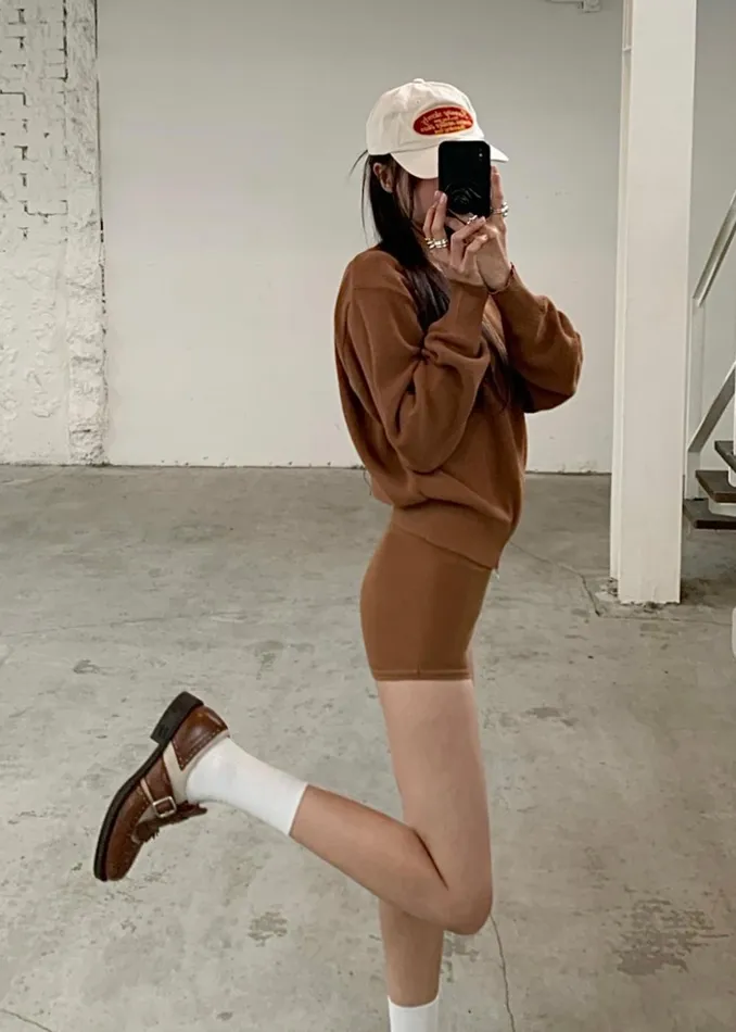 Women Veronica Mini Knit Shorts 8211 Brown The Frankie Shop Bottoms