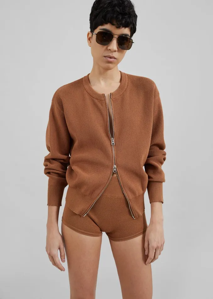 Women Veronica Mini Knit Shorts 8211 Brown The Frankie Shop Bottoms
