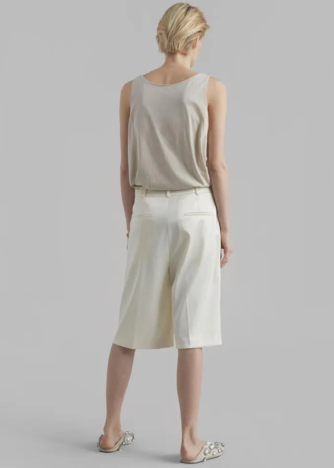 Women Vienna Satin Bermuda Shorts 8211 Cream The Frankie Shop Bottoms