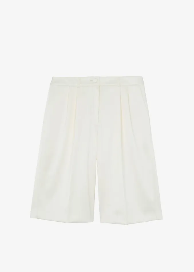 Women Vienna Satin Bermuda Shorts 8211 Cream The Frankie Shop Bottoms