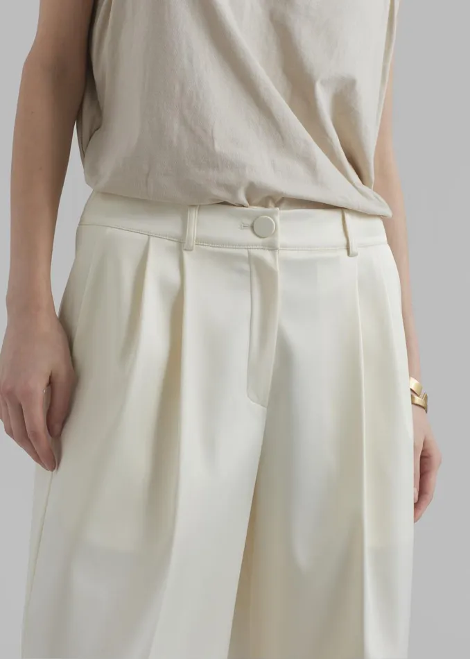 Women Vienna Satin Bermuda Shorts 8211 Cream The Frankie Shop Bottoms