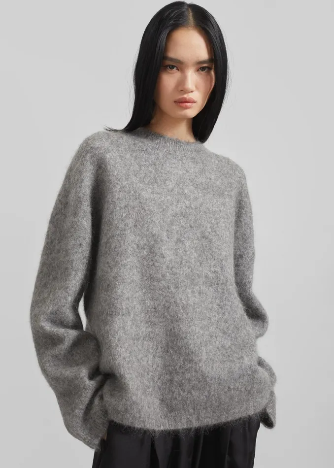 Women Vodskov Mohair Sweater 8211 Grey The Frankie Shop Knitwear