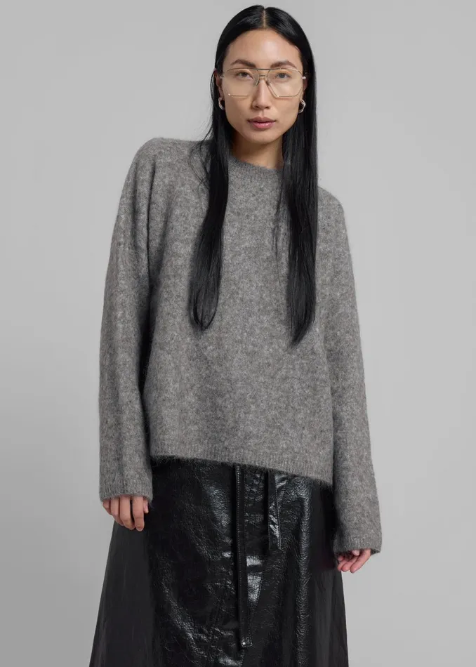 Women Vodskov Mohair Sweater 8211 Grey The Frankie Shop Knitwear