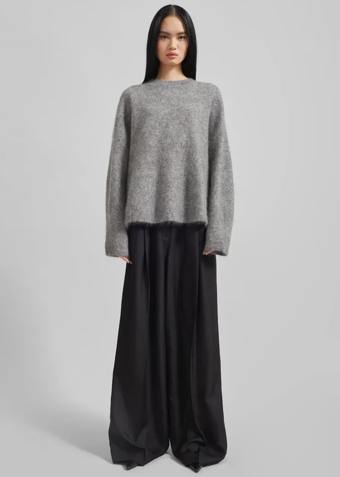 Women Vodskov Mohair Sweater 8211 Grey The Frankie Shop Knitwear