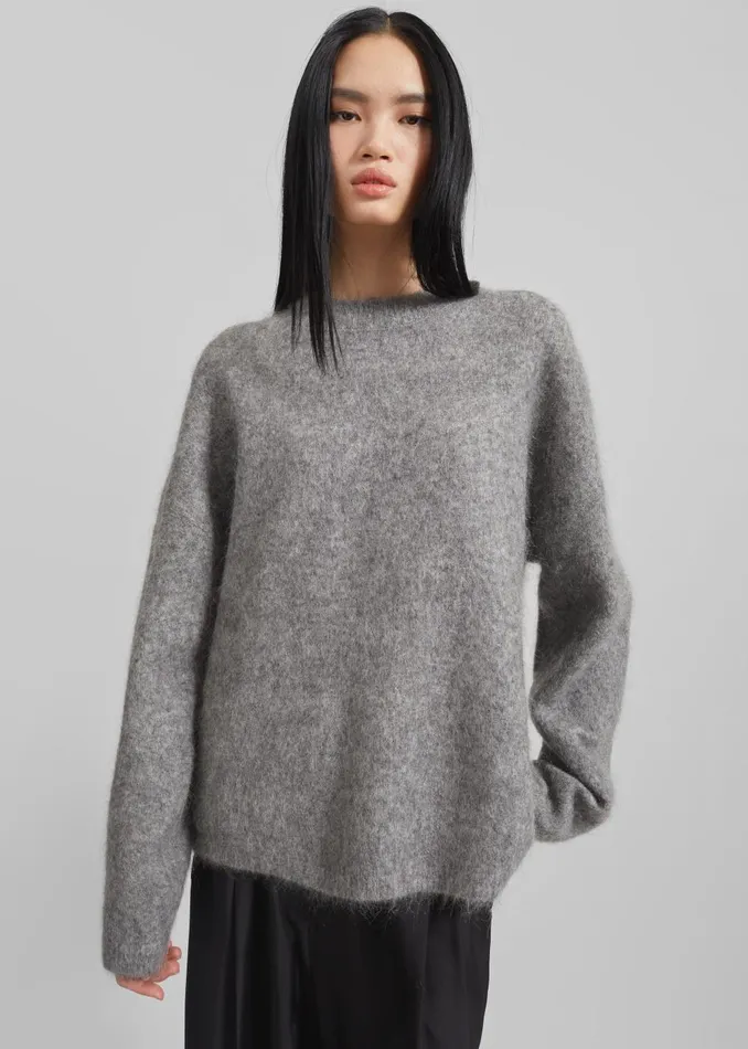 Women Vodskov Mohair Sweater 8211 Grey The Frankie Shop Knitwear
