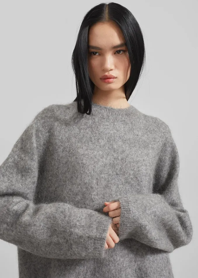 Women Vodskov Mohair Sweater 8211 Grey The Frankie Shop Knitwear