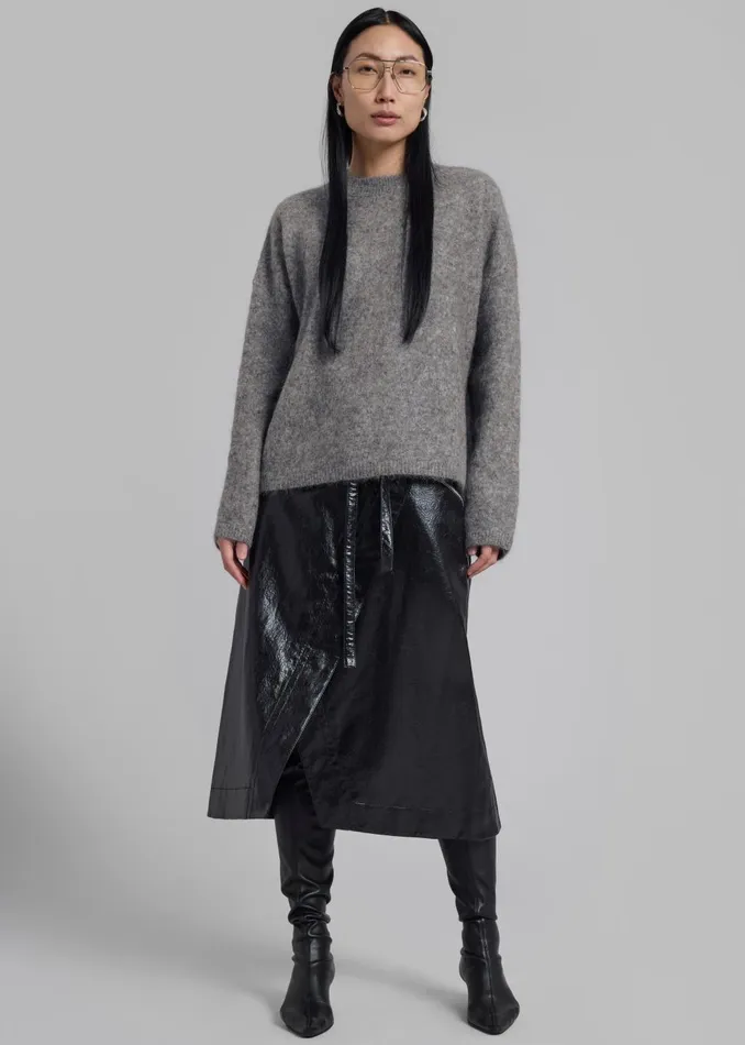 Women Vodskov Mohair Sweater 8211 Grey The Frankie Shop Knitwear