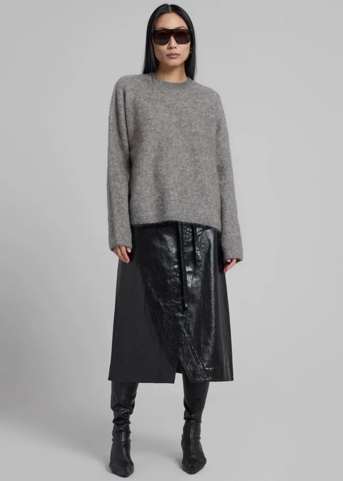Women Vodskov Mohair Sweater 8211 Grey The Frankie Shop Knitwear
