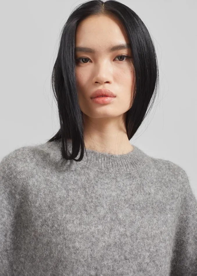 Women Vodskov Mohair Sweater 8211 Grey The Frankie Shop Knitwear