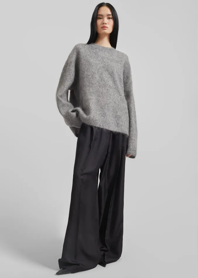 Women Vodskov Mohair Sweater 8211 Grey The Frankie Shop Knitwear