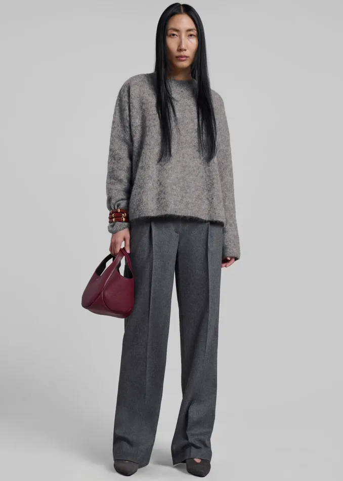 Women Vodskov Mohair Sweater 8211 Grey The Frankie Shop Knitwear