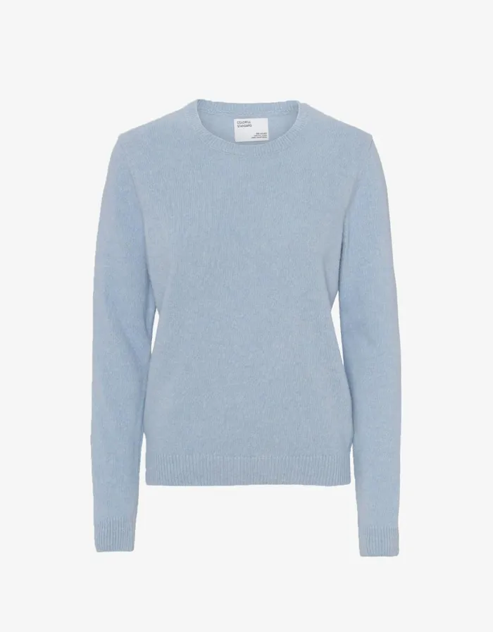 Women Women Classic Merino Wool Crew Polar Blue Colorful Standard Knit Sweaters