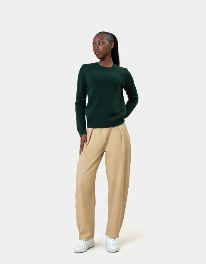 Women Women Classic Merino Wool Crew Polar Blue Colorful Standard Knit Sweaters