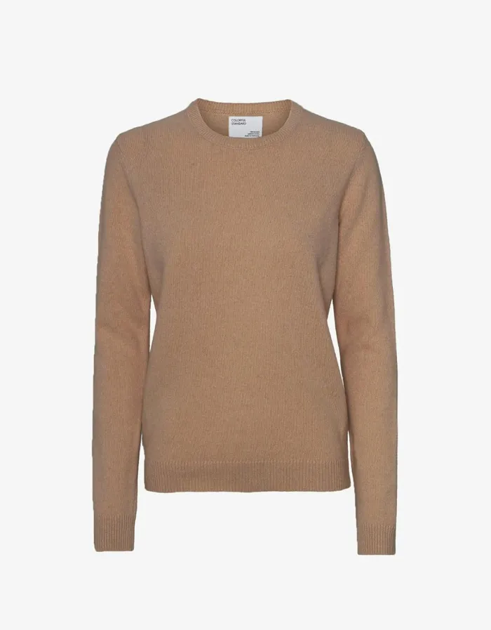 Women Women Classic Merino Wool Crew Sahara Camel Colorful Standard Knit Sweaters