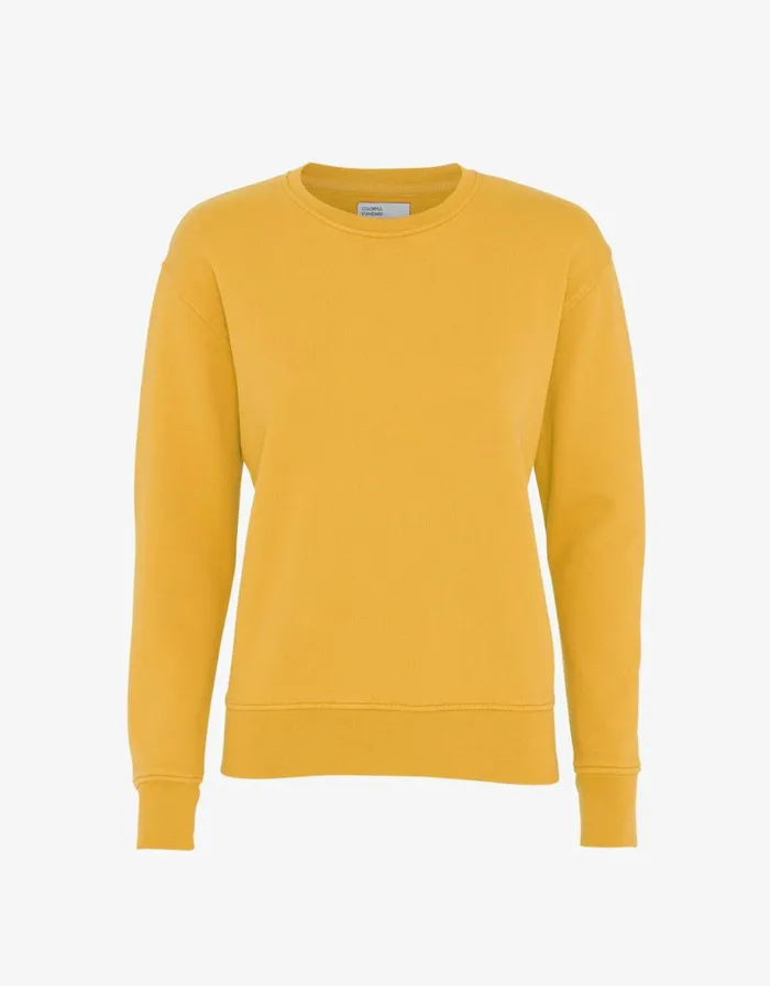 Women Women Classic Organic Crew Burned Yellow Colorful Standard Crewneck Sweatshirts
