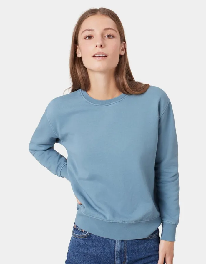 Women Women Classic Organic Crew Burned Yellow Colorful Standard Crewneck Sweatshirts