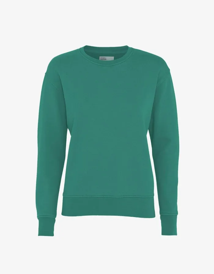 Women Women Classic Organic Crew Pine Green Colorful Standard Crewneck Sweatshirts
