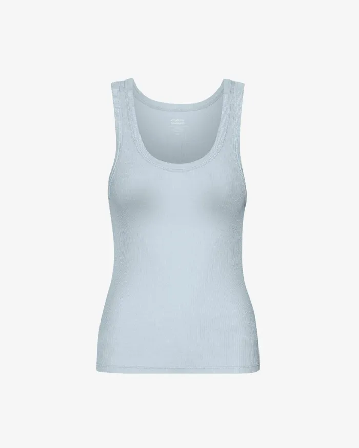 Women Women Organic Rib Tank Top Powder Blue Colorful Standard Tank Tops