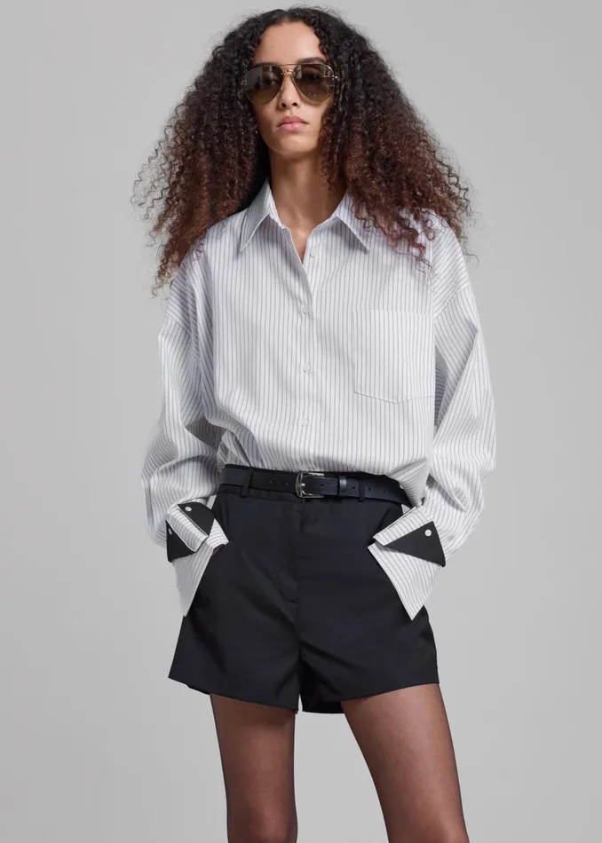 Women Xandra Mini Shorts 8211 Black The Frankie Shop Bottoms