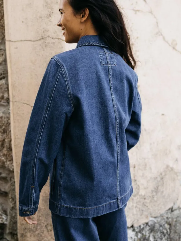 Women Yarrel Denim Chore Jacket Retro Indigo Finisterre Jackets Coats and Gilets Women Yarrel Denim Chore Jacket Retro Indigo Finisterre Jackets Coats and Gilets