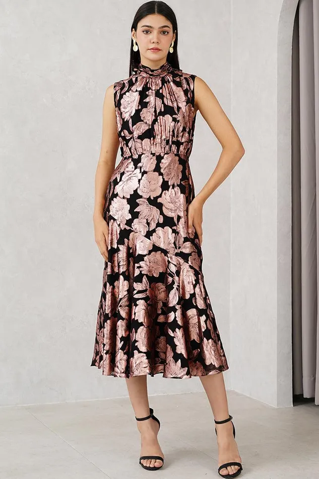 Women YUMI KIM Dresses BELLEN DRESS Brocade Rose Black