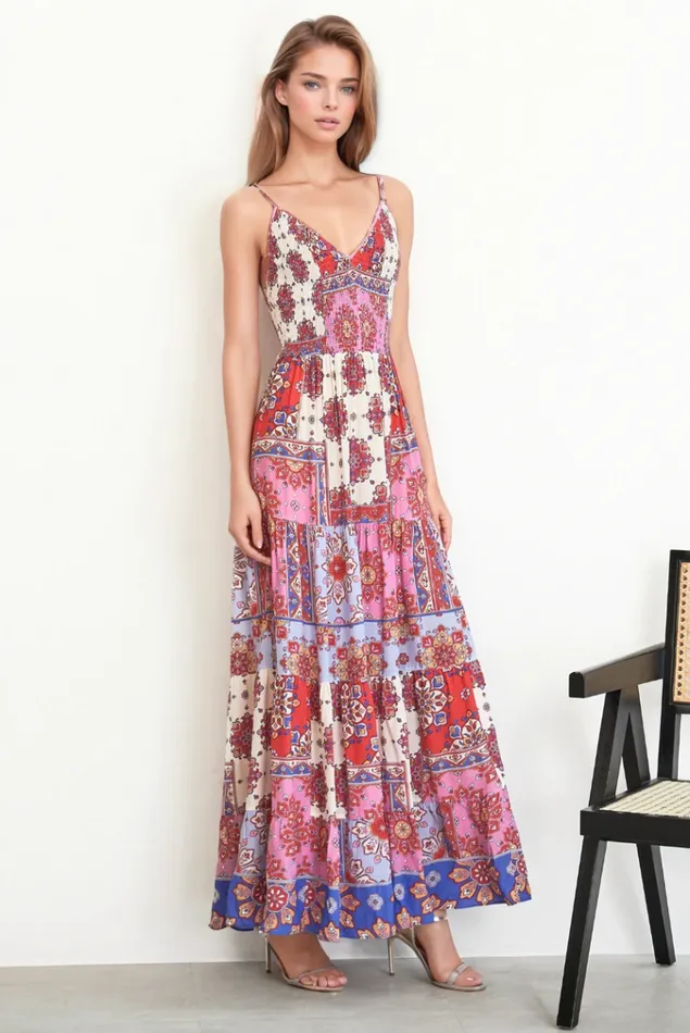 Women YUMI KIM Dresses CLAIRE MAXI DRESS Crimson Paisley