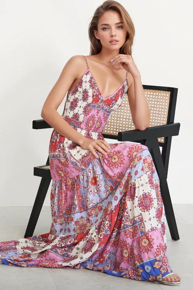Women YUMI KIM Dresses CLAIRE MAXI DRESS Crimson Paisley