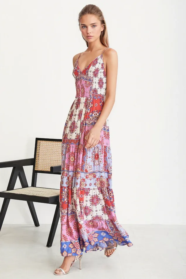 Women YUMI KIM Dresses CLAIRE MAXI DRESS Crimson Paisley