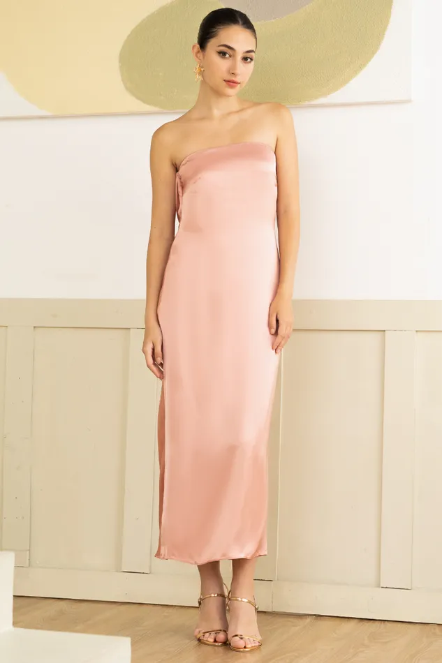 Women YUMI KIM Dresses NEVADA DRESS Rose Viscose Satin