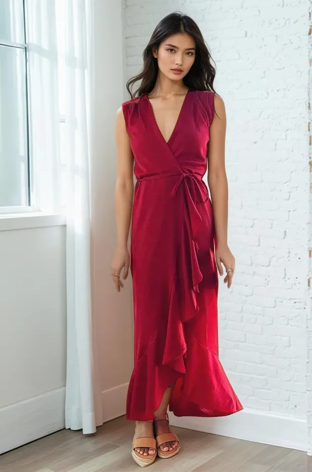 Women YUMI KIM Dresses VENICE MAXI WRAP DRESS Red