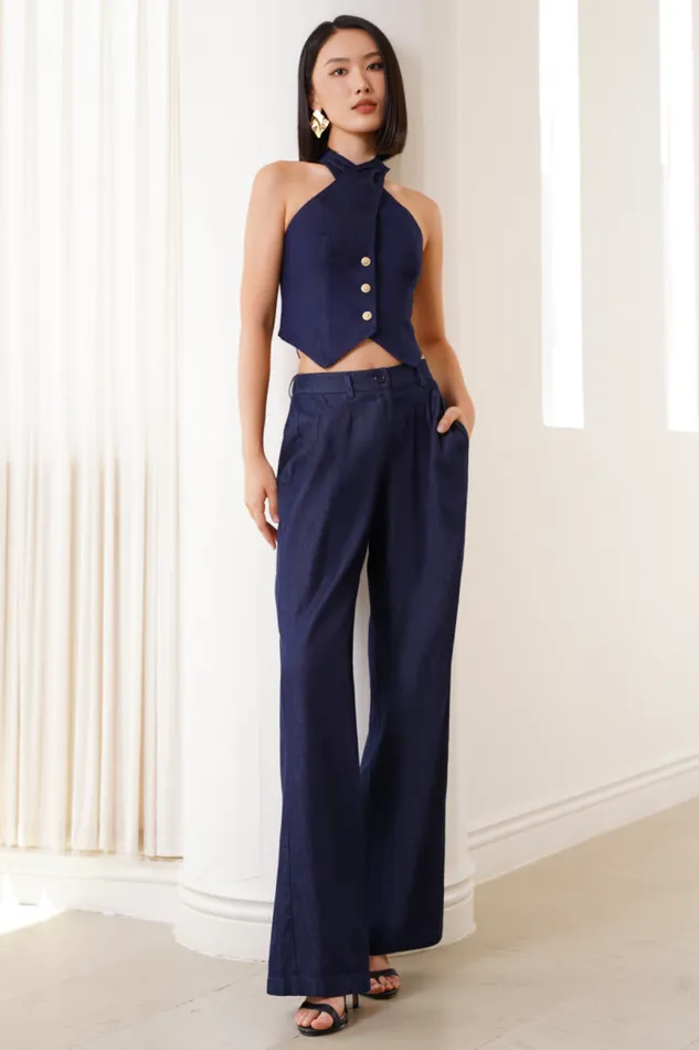 Women YUMI KIM Sets AIDA CHAMBRAY TOP Navy Chambray