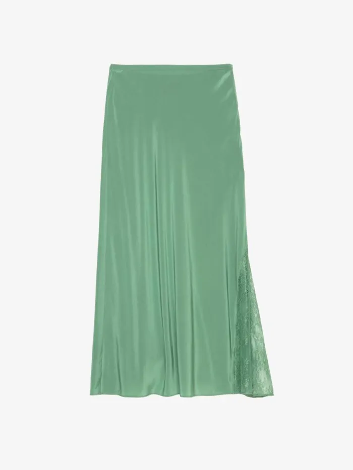 Women Zadig and Voltaire Dresses and Skirts Jayla Silk Skirt Coriander Women Zadig and Voltaire Dresses and Skirts Jayla Silk Skirt Coriander