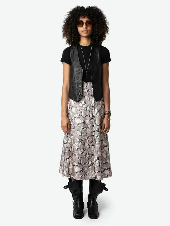 Women Zadig and Voltaire Dresses and Skirts June Silk Skirt Ecru