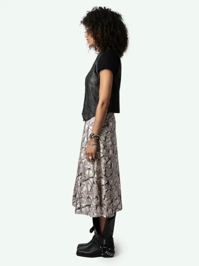 Women Zadig and Voltaire Dresses and Skirts June Silk Skirt Ecru Women Zadig and Voltaire Dresses and Skirts June Silk Skirt Ecru