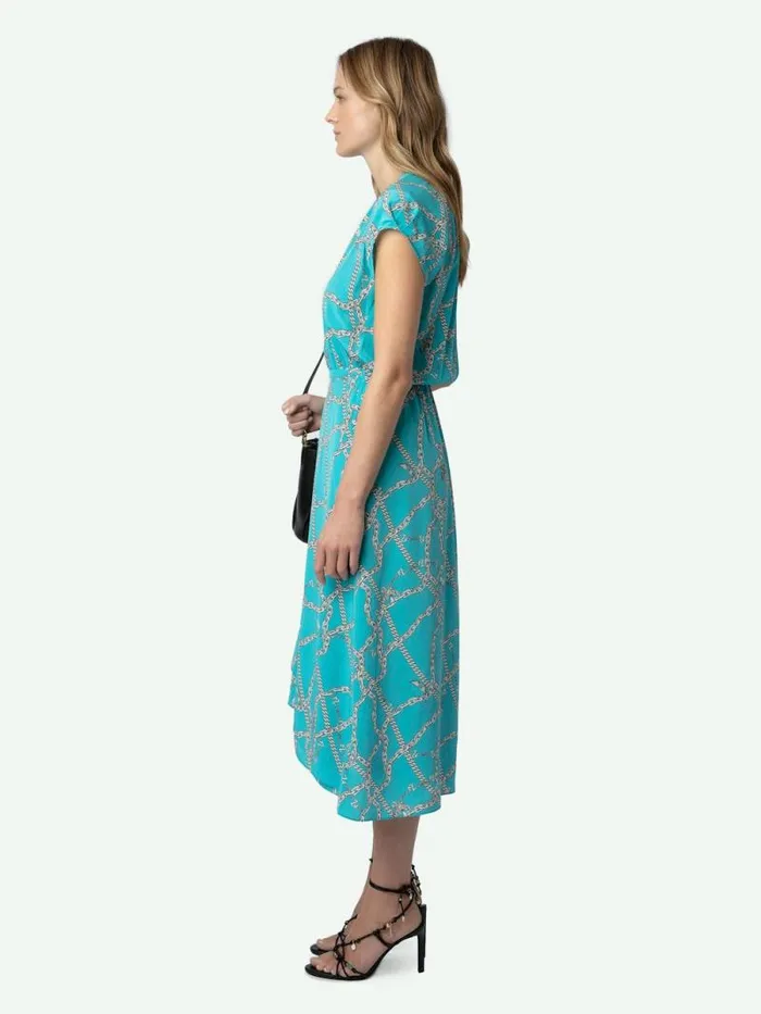 Women Zadig and Voltaire Dresses and Skirts Randall Silk Dress Aqua Women Zadig and Voltaire Dresses and Skirts Randall Silk Dress Aqua