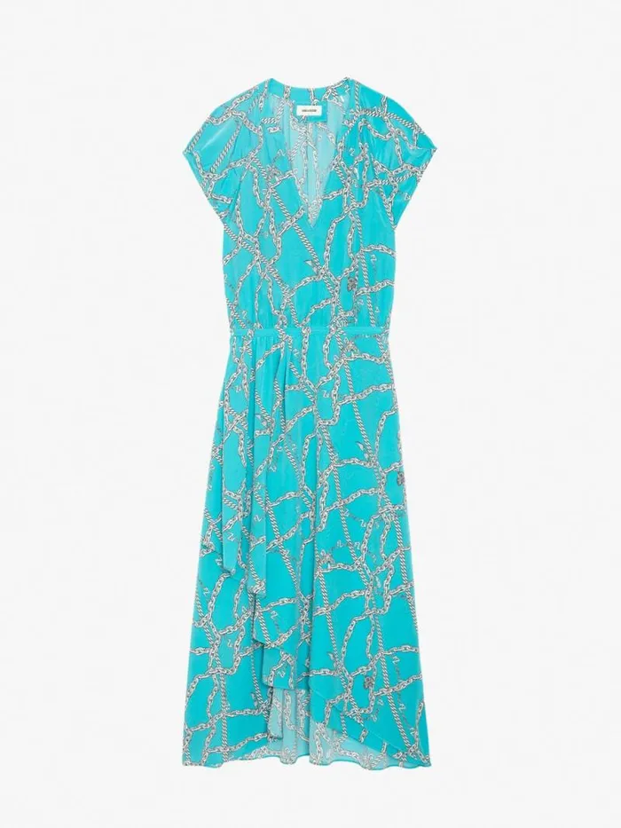 Women Zadig and Voltaire Dresses and Skirts Randall Silk Dress Aqua Women Zadig and Voltaire Dresses and Skirts Randall Silk Dress Aqua