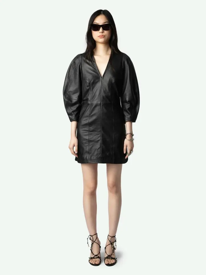 Women Zadig and Voltaire Dresses and Skirts Rean Leather Dress Black