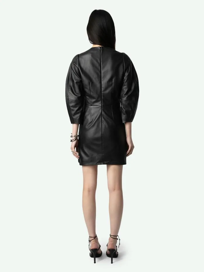 Women Zadig and Voltaire Dresses and Skirts Rean Leather Dress Black Women Zadig and Voltaire Dresses and Skirts Rean Leather Dress Black