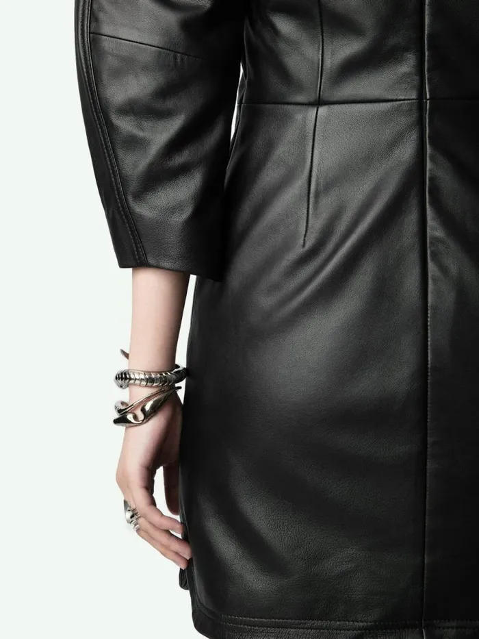 Women Zadig and Voltaire Dresses and Skirts Rean Leather Dress Black Women Zadig and Voltaire Dresses and Skirts Rean Leather Dress Black