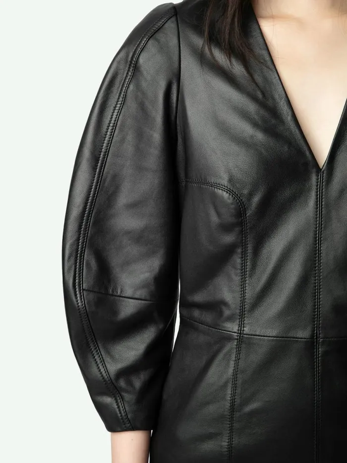 Women Zadig and Voltaire Dresses and Skirts Rean Leather Dress Black Women Zadig and Voltaire Dresses and Skirts Rean Leather Dress Black