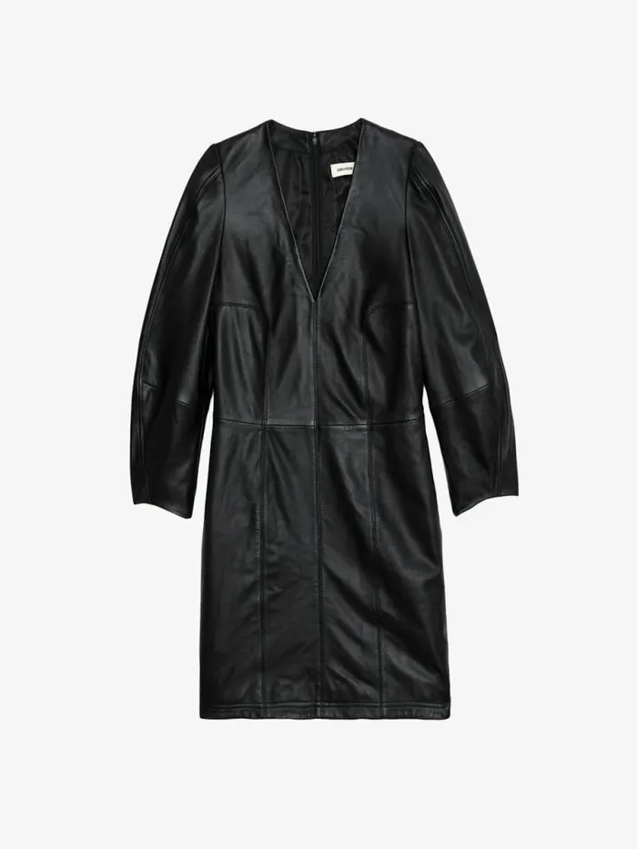 Women Zadig and Voltaire Dresses and Skirts Rean Leather Dress Black Women Zadig and Voltaire Dresses and Skirts Rean Leather Dress Black