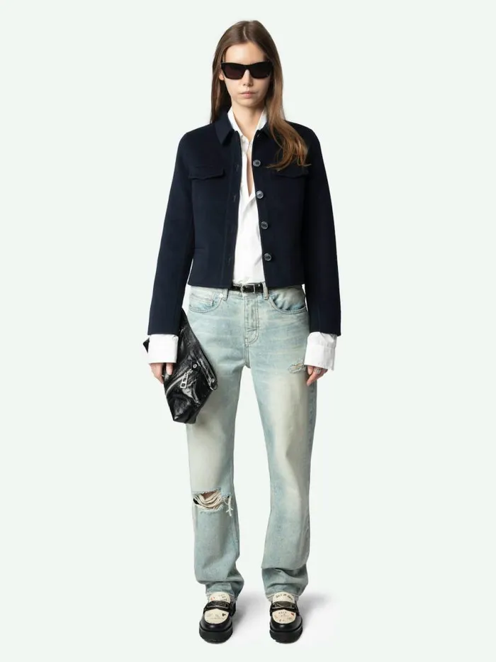 Women Zadig and Voltaire Jackets and Coats Liam Jacket Encre
