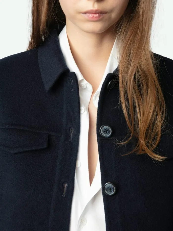 Women Zadig and Voltaire Jackets and Coats Liam Jacket Encre Women Zadig and Voltaire Jackets and Coats Liam Jacket Encre