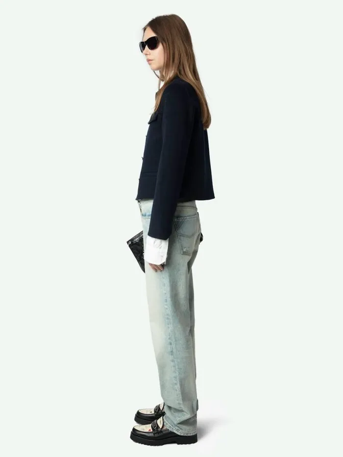 Women Zadig and Voltaire Jackets and Coats Liam Jacket Encre Women Zadig and Voltaire Jackets and Coats Liam Jacket Encre