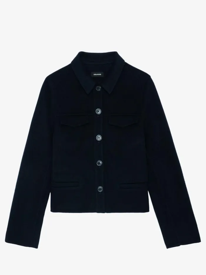 Women Zadig and Voltaire Jackets and Coats Liam Jacket Encre Women Zadig and Voltaire Jackets and Coats Liam Jacket Encre