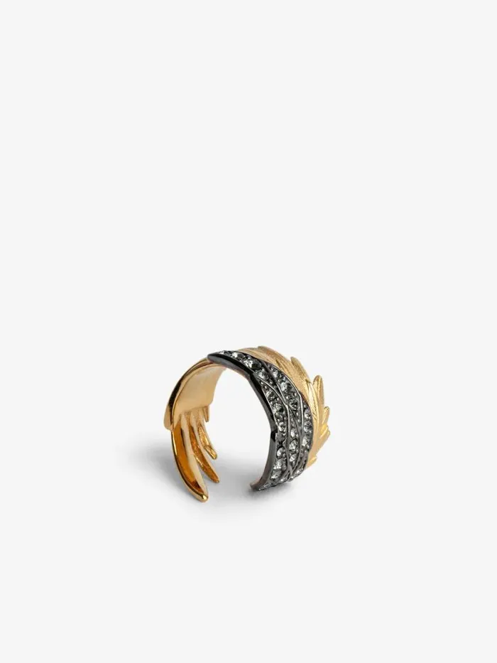 Women Zadig and Voltaire Jewelry Rock Feather Ring Old Gold Women Zadig and Voltaire Jewelry Rock Feather Ring Old Gold