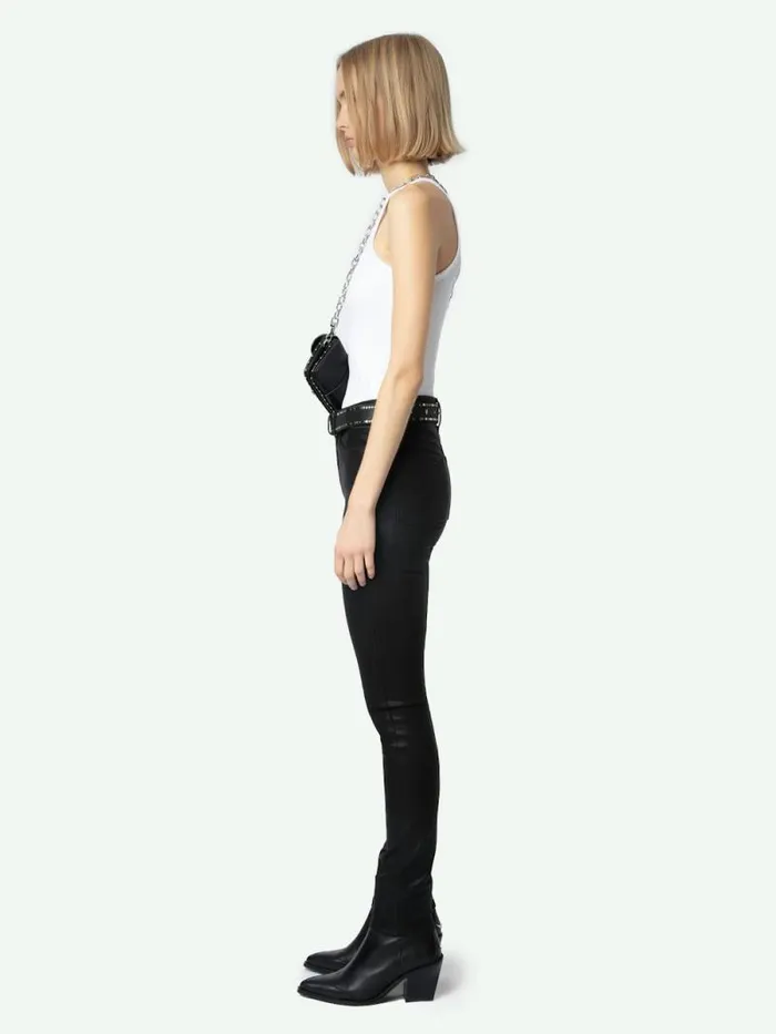 Women Zadig and Voltaire Pants and Shorts Jett Skinny Jeans Black Coated Women Zadig and Voltaire Pants and Shorts Jett Skinny Jeans Black Coated