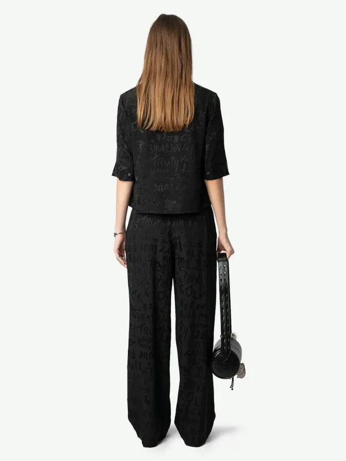 Women Zadig and Voltaire Pants and Shorts Pin Silk Pants Black Women Zadig and Voltaire Pants and Shorts Pin Silk Pants Black