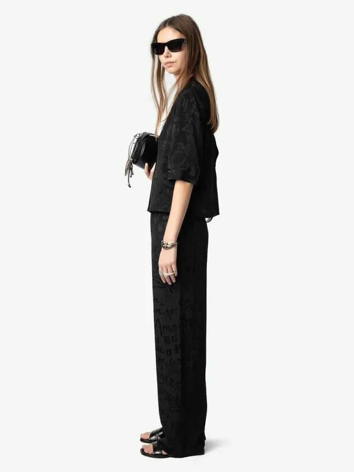Women Zadig and Voltaire Pants and Shorts Pin Silk Pants Black Women Zadig and Voltaire Pants and Shorts Pin Silk Pants Black