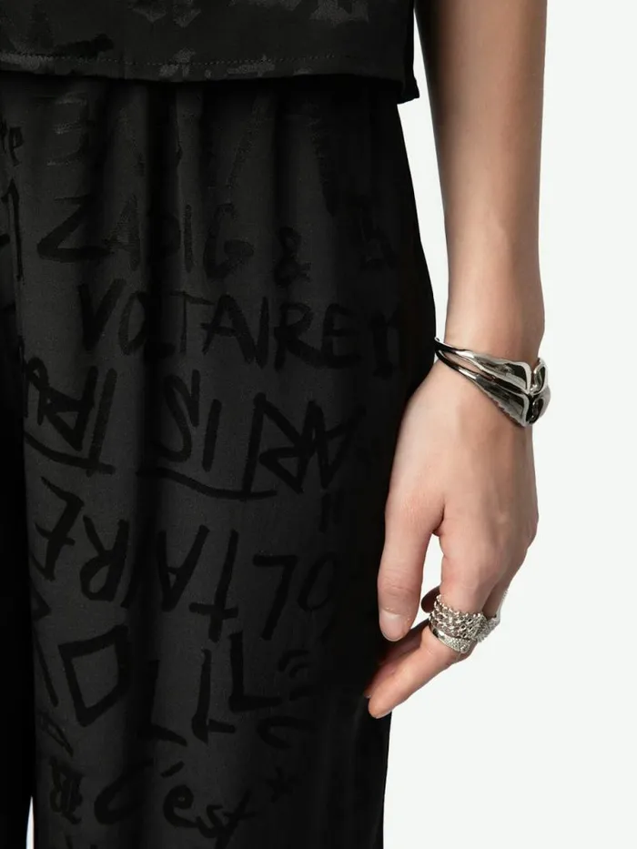 Women Zadig and Voltaire Pants and Shorts Pin Silk Pants Black Women Zadig and Voltaire Pants and Shorts Pin Silk Pants Black